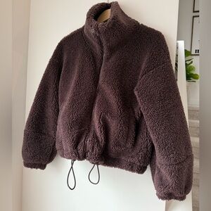 Lululemon dark brown, Teddy Fleece, Cinchable Fleece full zip jacket. Size 6.